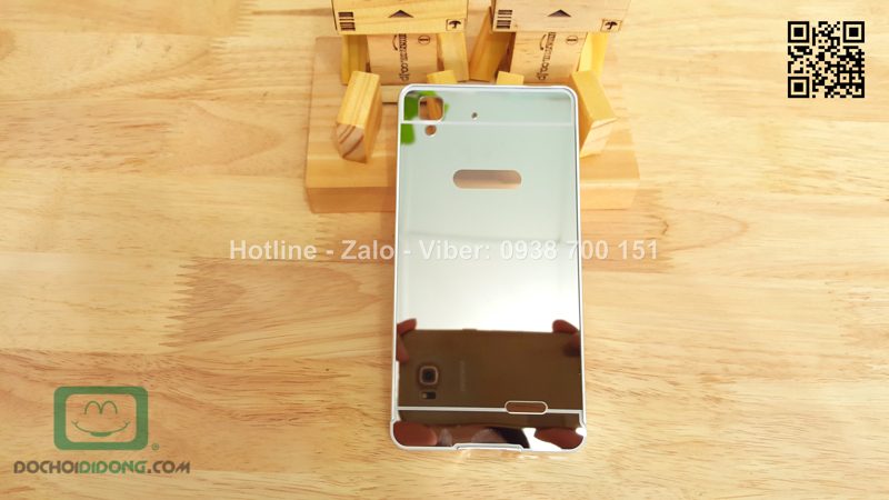 Ốp lưng OPPO R7 viền nhôm lưng tráng gương