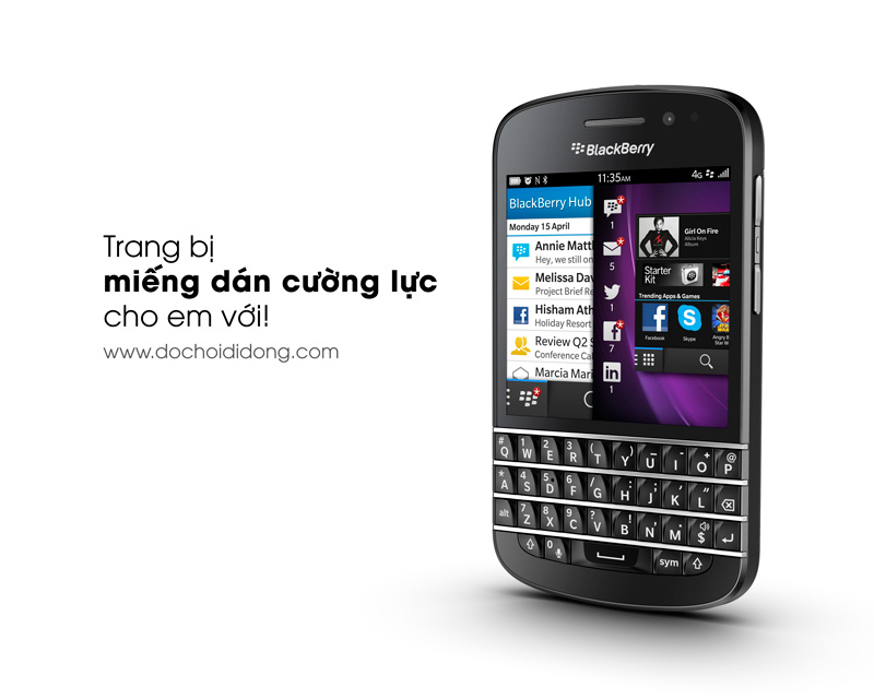Miếng dán cường lực Blackberry Q10