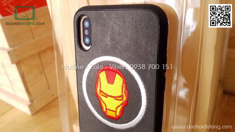 Ốp lưng iPhone X Marvel Avengers lưng vải