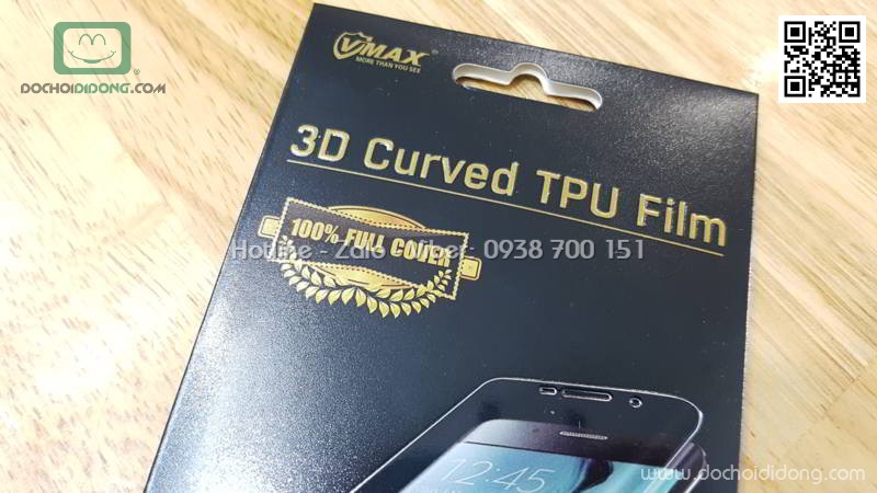 Miếng dán full màn hình iPhone X Vmax TPU