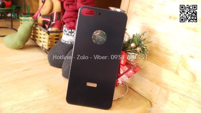 Miếng dán cường lực dẻo full mặt lưng iPhone 8 Plus hở táo