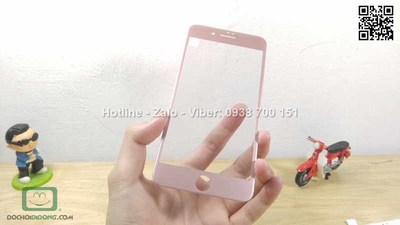 Miếng dán cường lực iPhone 8 Plus nhôm 3D full màn hình