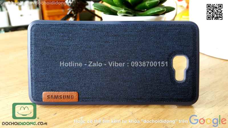 Ốp lưng Samsung Galaxy J7 Prime dẻo vân vải bố