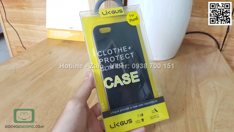 Ốp lưng iPhone 6 6s Likgus chống sốc vân carbon