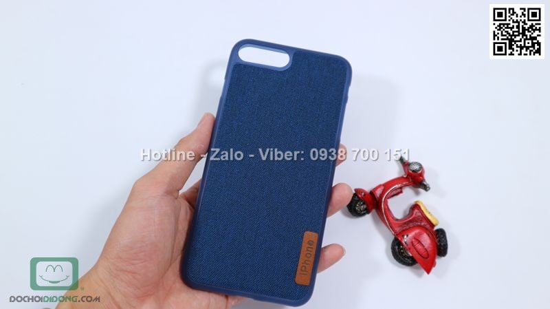 Ốp lưng iPhone 7 Plus dẻo vân vải bố
