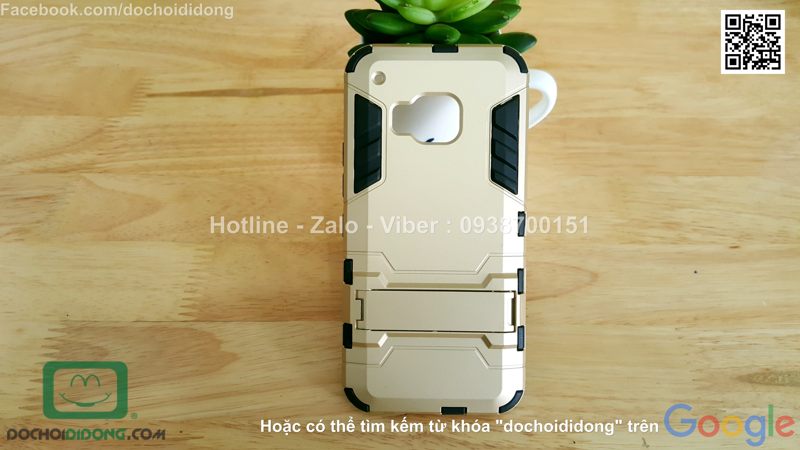 Ốp lưng HTC One M9 Iron Man chống sốc có chống lưng