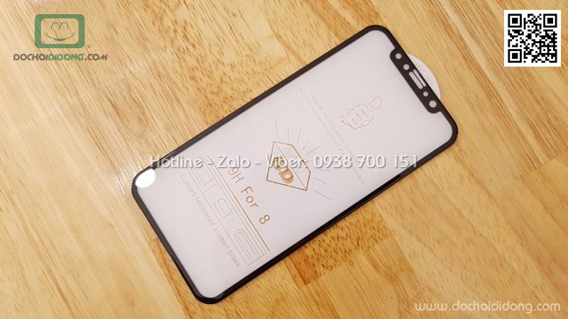 Miếng dán cường lực full màn hình iPhone X XS 6D