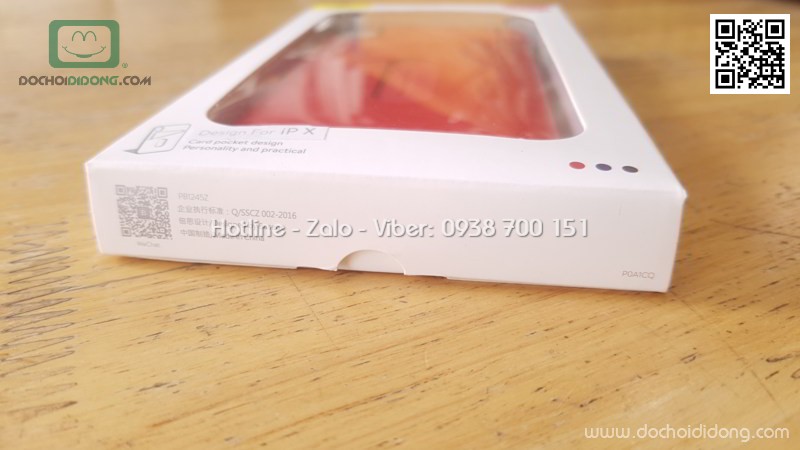 Ốp lưng iPhone X Baseus lưng vải nhét card