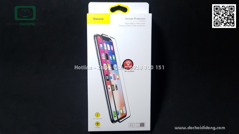 Miếng dán cường lực iPhone XR Baseus full màn hình