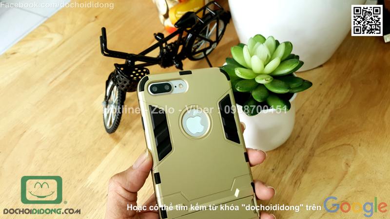 Ốp lưng iPhone 7 Plus Iron Man chống sốc có chống lưng