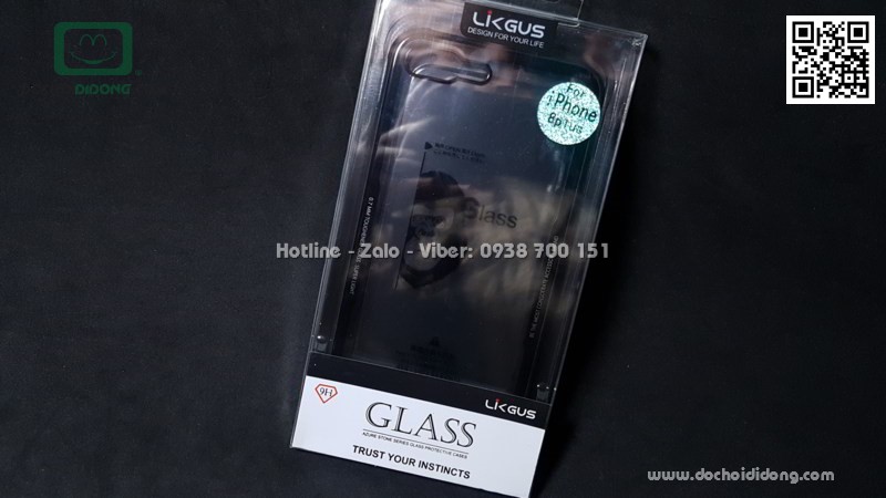 Ốp lưng iPhone 7 8 Plus Likgus lưng kính viền dẻo