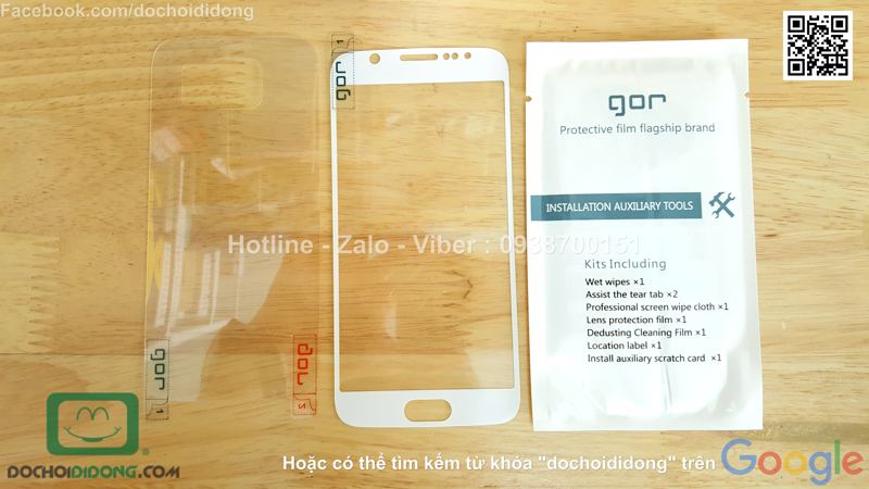 Miếng dán cường lực Samsung Galaxy S6 Gor 9H full màn hình