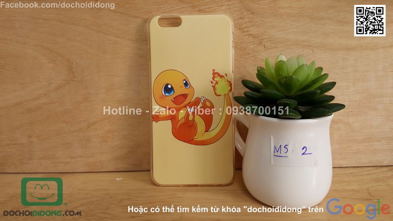 Ốp lưng iPhone 6 6s Plus Pokemon Go dẻo viền trong