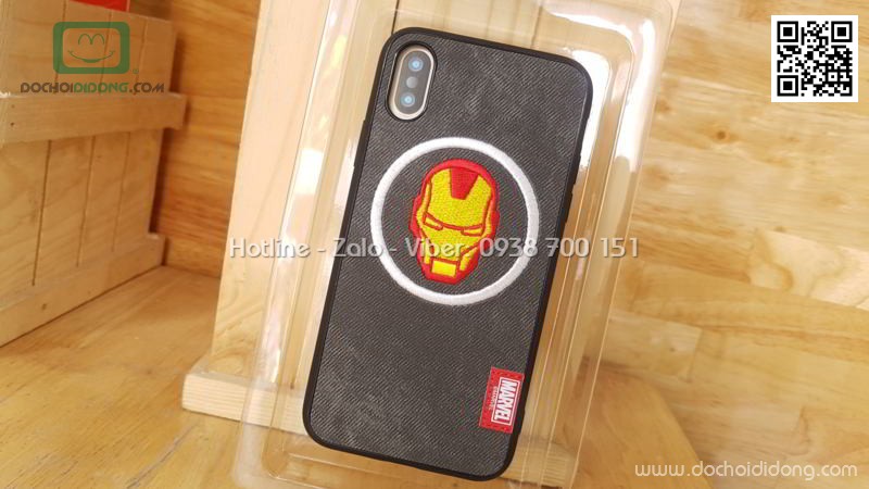 Ốp lưng iPhone X Marvel Avengers lưng vải