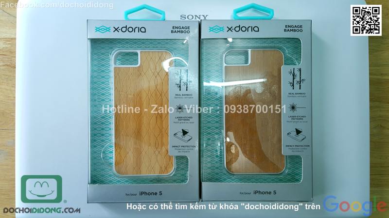 Ốp lưng iPhone 5 5S SE X-Doria lưng tre thật