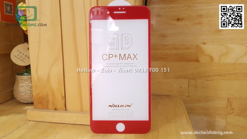 Miếng dán cường lực iPhone 7 Plus Nillkin 3D CP Max full màn hình 9H