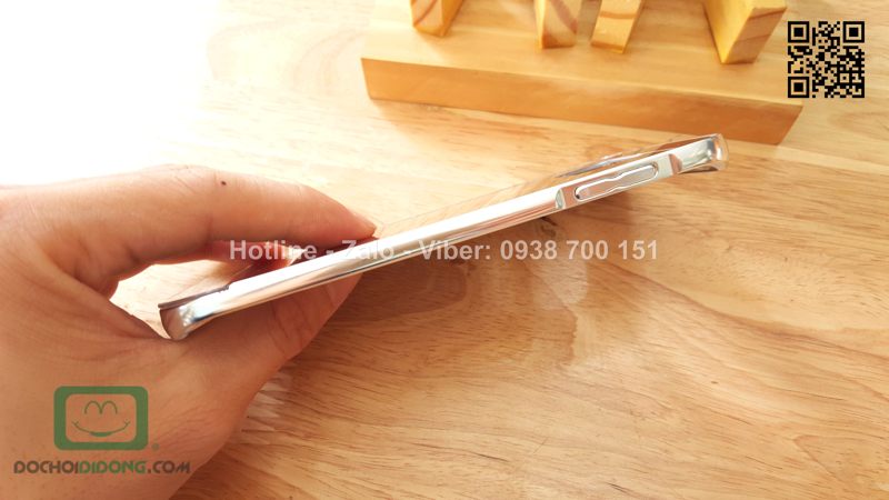 Ốp lưng Samsung Galaxy S6 Edge viền nhôm lưng tráng gương