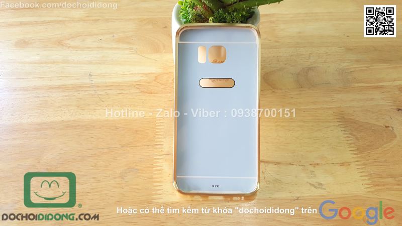 Ốp lưng Samsung Galaxy S7 Edge viền nhôm lưng tráng gương