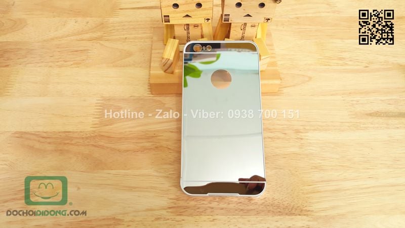 Ốp lưng iPhone 6 Plus viền nhôm lưng tráng gương