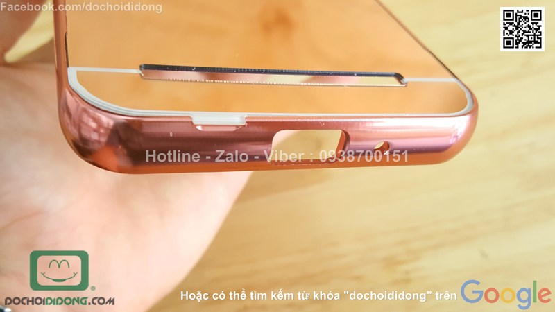 Ốp lưng Asus Zenfone 2 ZE551ML viền nhôm lưng tráng gương