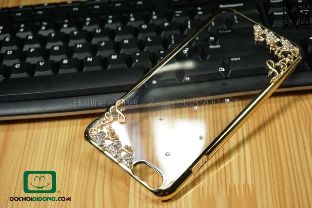 Ốp lưng iPhone 6 Plus viền xi đính đá