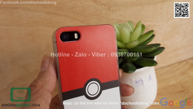 Ốp lưng iPhone 5 5s SE Pokemon Go dẻo viền trong