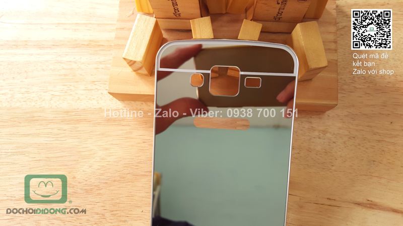 Ốp lưng Samsung Galaxy Grand 2 G7106 viền nhôm lưng tráng gương