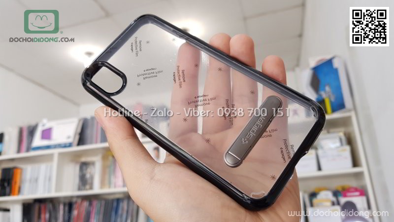 Ốp lưng iPhone X XS Spigen Ultra Hybrid có chống lưng