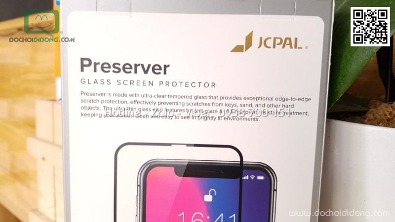 Miếng dán cường lực iPhone X XS Jcpal full màn hình 2.5D chính hãng