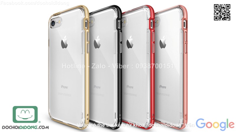 Ốp lưng iPhone 8 Ringke dẻo trong viền màu