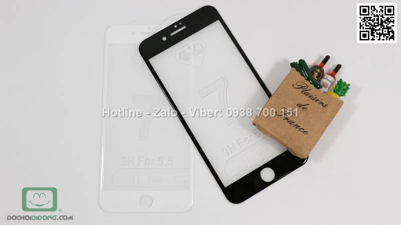 Miếng dán cường lực iPhone 8 Plus 4D full màn hình 9H