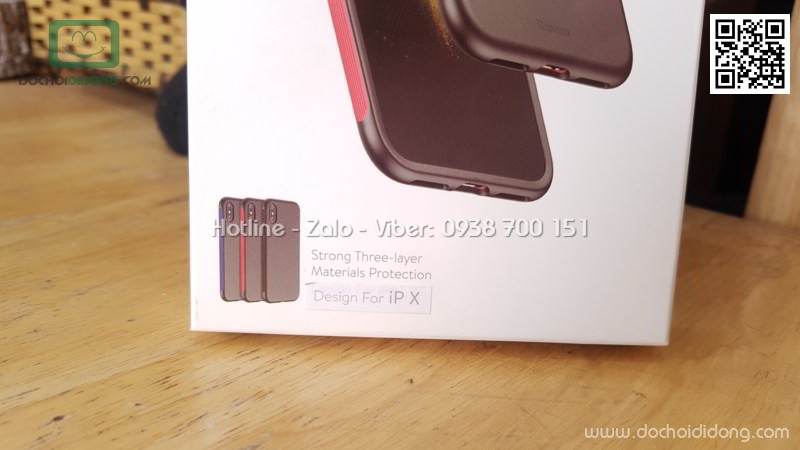 Ốp lưng iPhone X Baseus Bumper viền gân 3 lớp