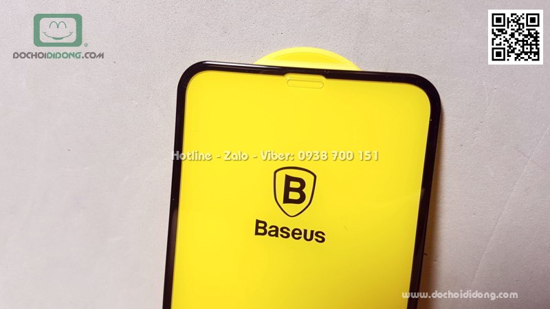 Miếng dán cường lực iPhone X XS Baseus Edge full màn hình
