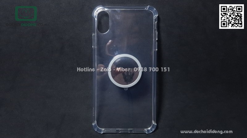 Ốp lưng iPhone XS Max Totu trong suốt có Pop Socket gương soi