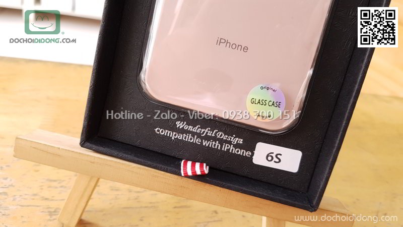 Ốp lưng iPhone 6 6S Hojar lưng kính cường lực viền mềm