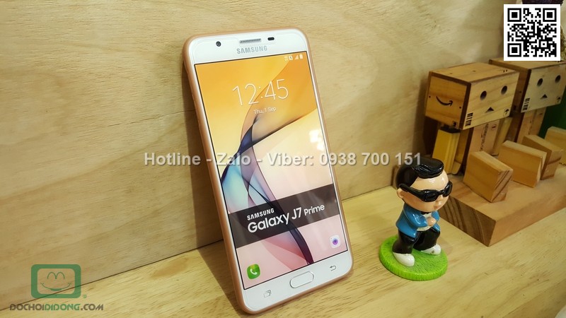 Ốp lưng Samsung Galaxy J7 Prime dẻo vân vải bố