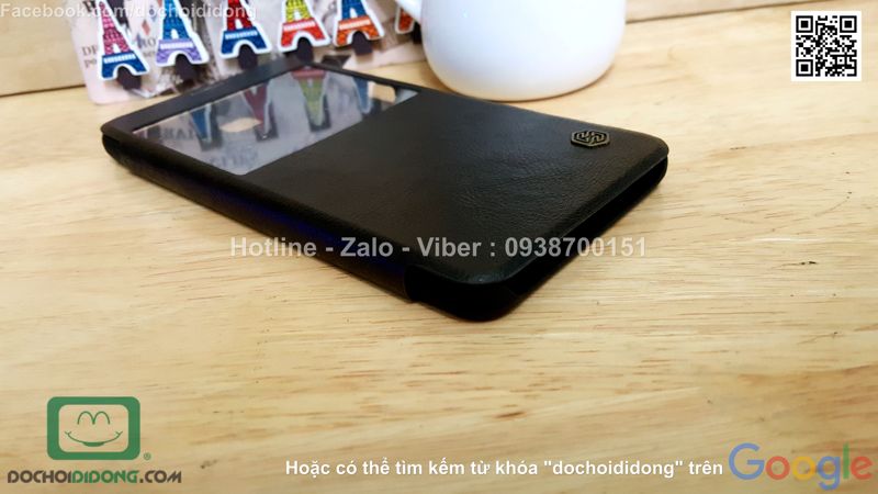 Bao da Samsung Galaxy A9 Nillkin Qin vân sần