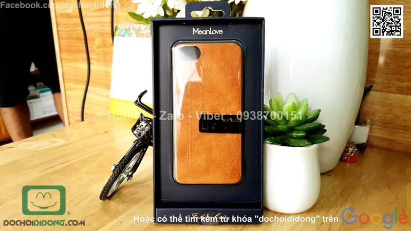 Ốp lưng iPhone 7 Mean Love lưng da chống sốc