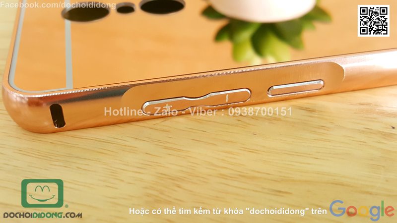 Ốp lưng Xiaomi Redmi Note 3 viền nhôm lưng tráng gương