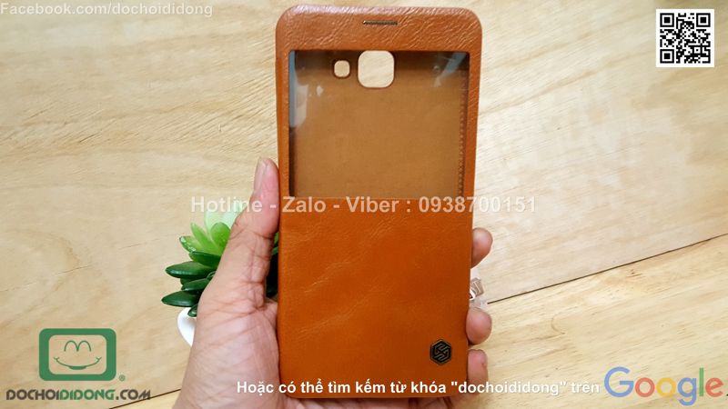 Bao da Samsung Galaxy A9 Nillkin Qin vân sần