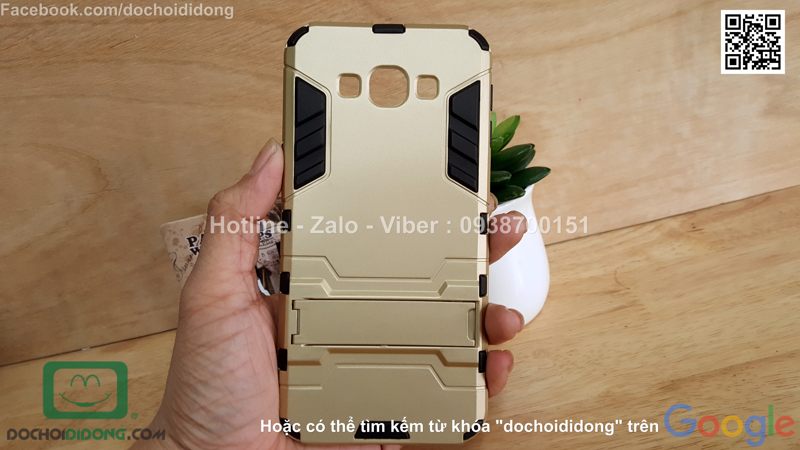 Ốp lưng Samsung Galaxy A8 Iron Man chống sốc có chống lưng