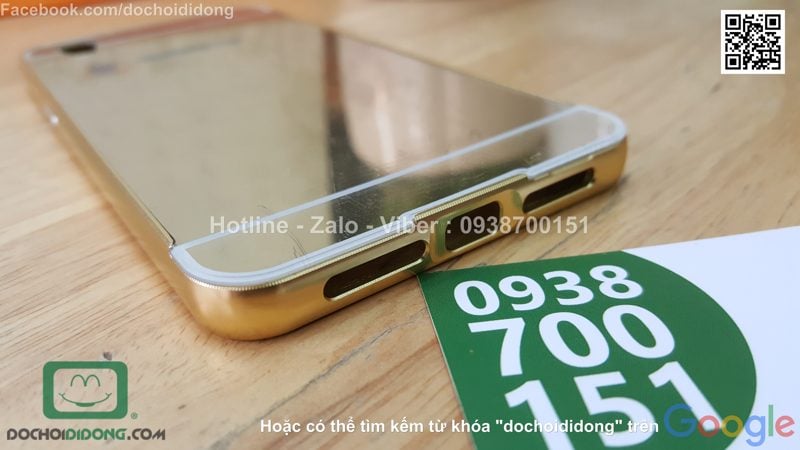 Ốp lưng Oppo Neo 9 viền nhôm lưng tráng gương