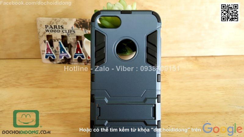 Ốp lưng iPhone 8 Iron Man chống sốc có chống lưng