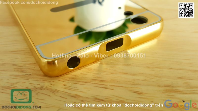Ốp lưng Lenovo A6000 viền nhôm lưng tráng gương