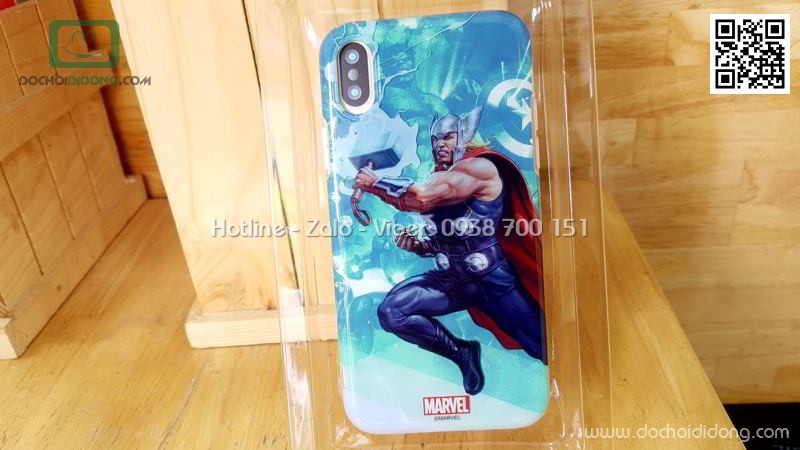 Ốp lưng iPhone X XS Marvel Avengers in 3D 2 lớp
