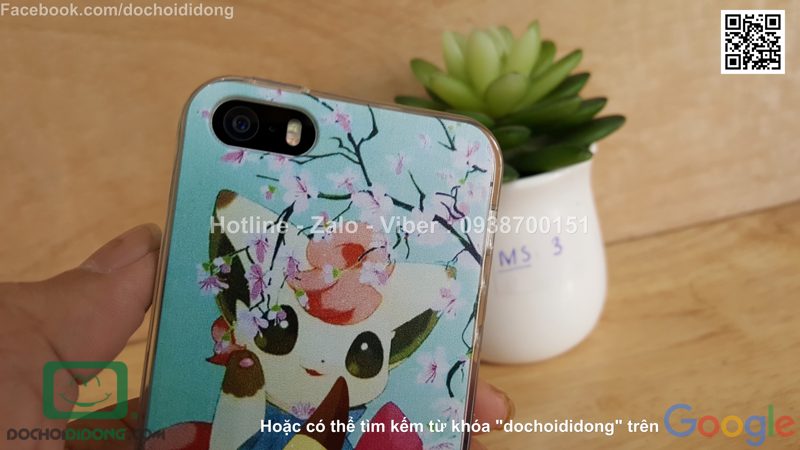 Ốp lưng iPhone 5 5s SE Pokemon Go dẻo viền trong