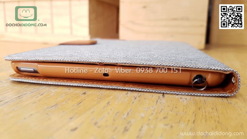 Bao da iPad Mini 1 2 3 Mercury Canvas Diary vân vải nhét card