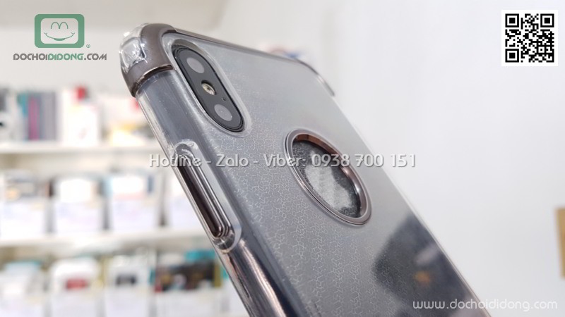 Ốp lưng iPhone X XS Zacase dẻo trong viền màu chống sốc