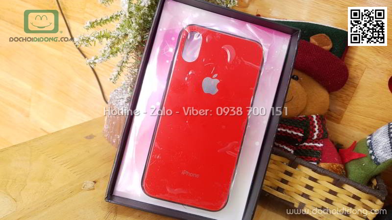 Ốp lưng iPhone X XS Hojar lưng kính cường lực viền mềm