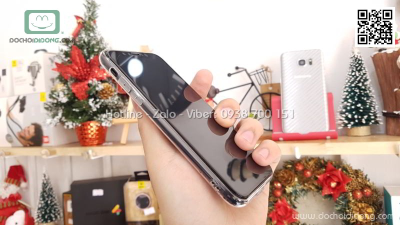 Ốp lưng iPhone X XS Zacase dẻo trong bảo vệ camera và chân sạc